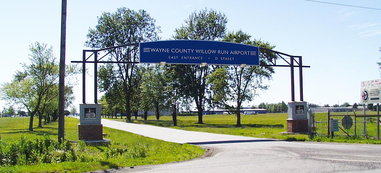 Willow Run Airport Entrance Sign
