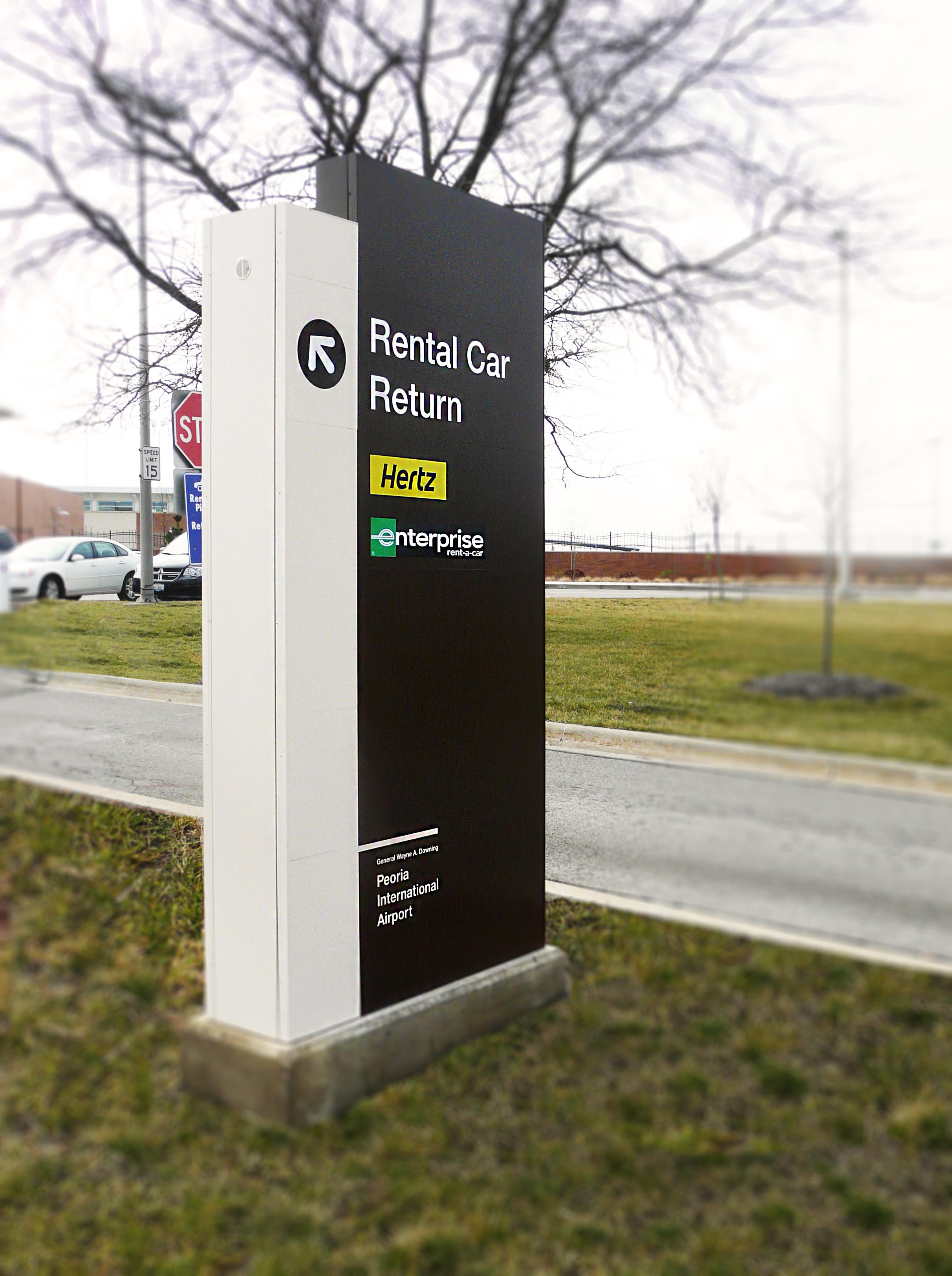 Rental Car Return Sign At Airport