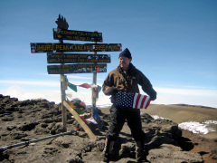 The summit of Mt. Kilimanjaro, Tanzania The view at 19,340 feet, 10 Sept. 2008