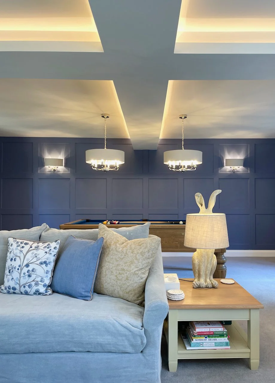 View of panelled wall from living area