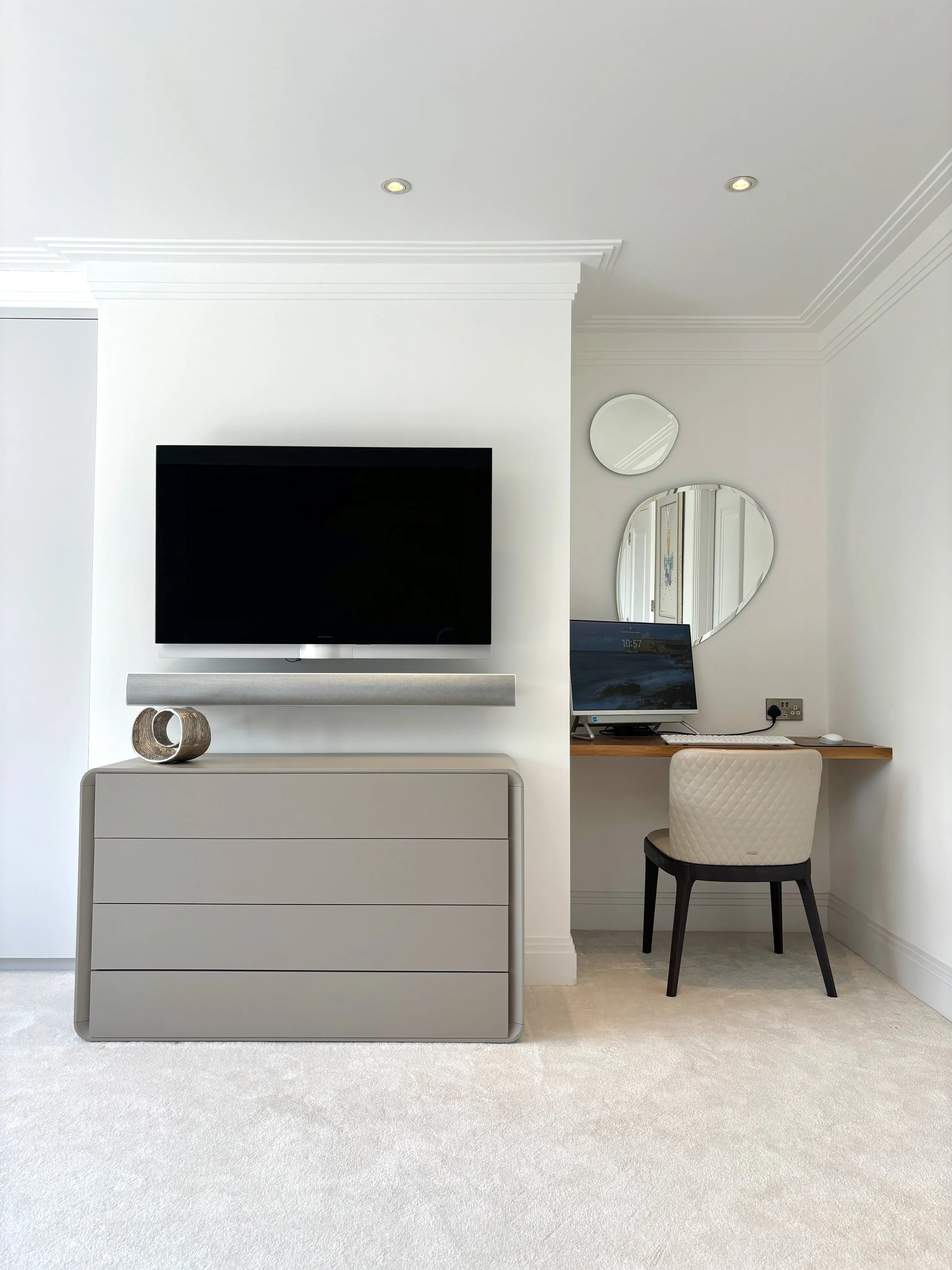 Guest room with home work station