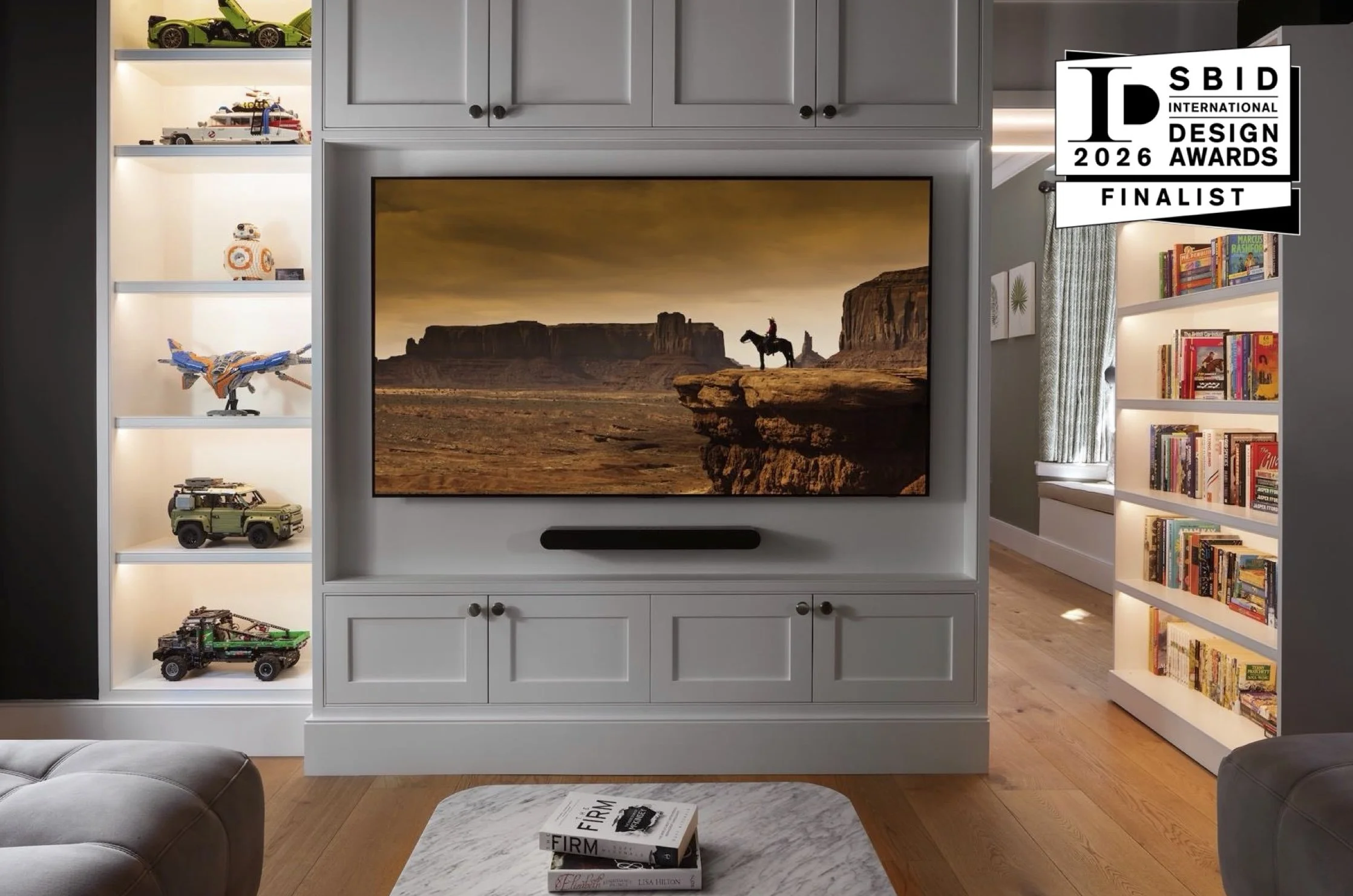 TV snug behind secret library door