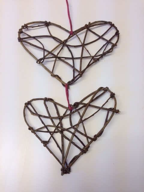 Hearts designed to hang in a kitchen.