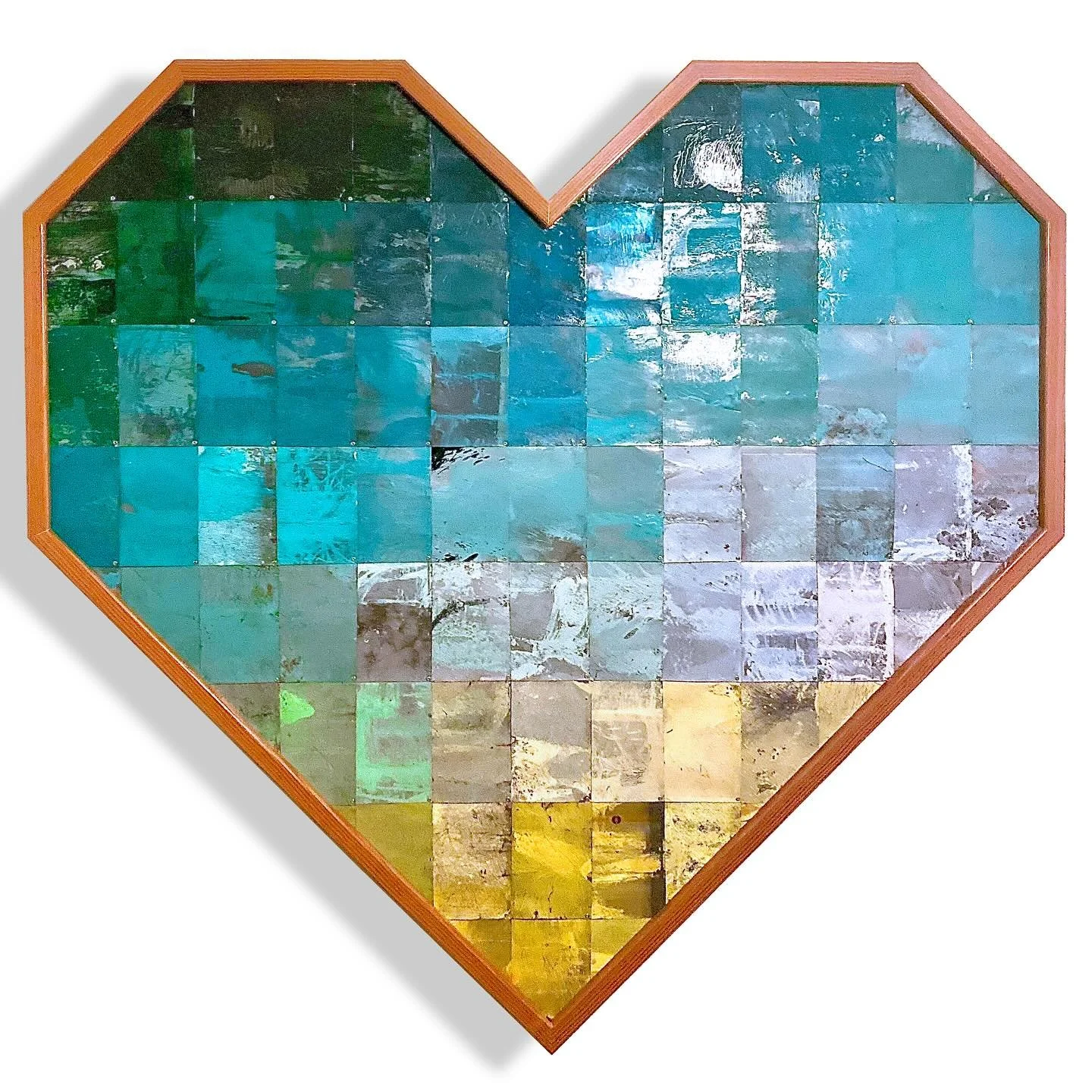 Big Love! ...Recycled Spray Paint Cans, wood. 66&quot; x 70&quot; Custom Frame. Inquire for pricing. #canlove #spraypaint #streetart #fineart #graffiti