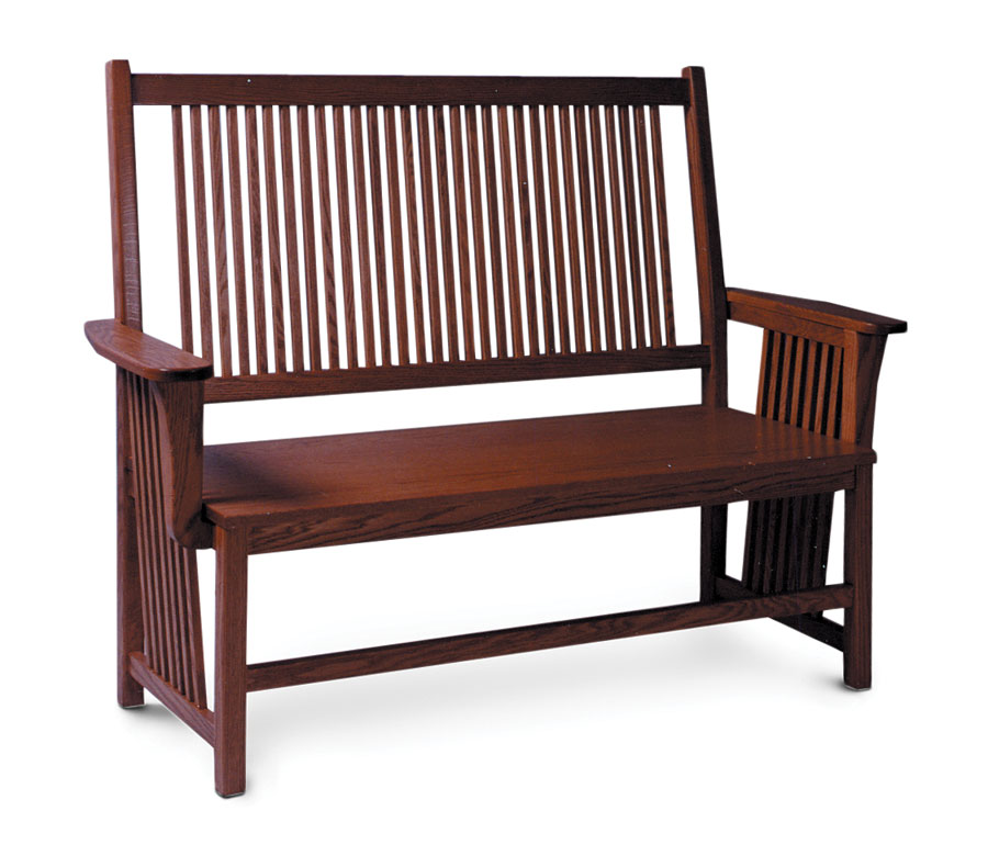 Prairie Mission Arm Bench Interiors, Armed Bench Furniture