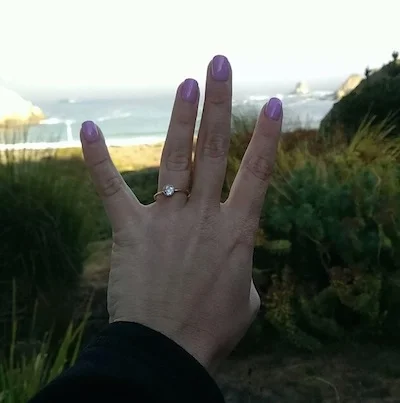 her gorgeous rose gold and diamond ring photo by danielle
