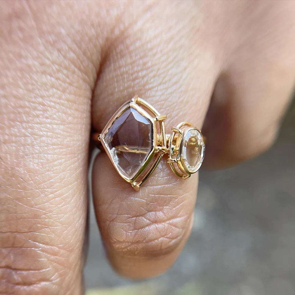 champagne diamond slice ring — ZAVER & MOR JEWELRY GALLERY