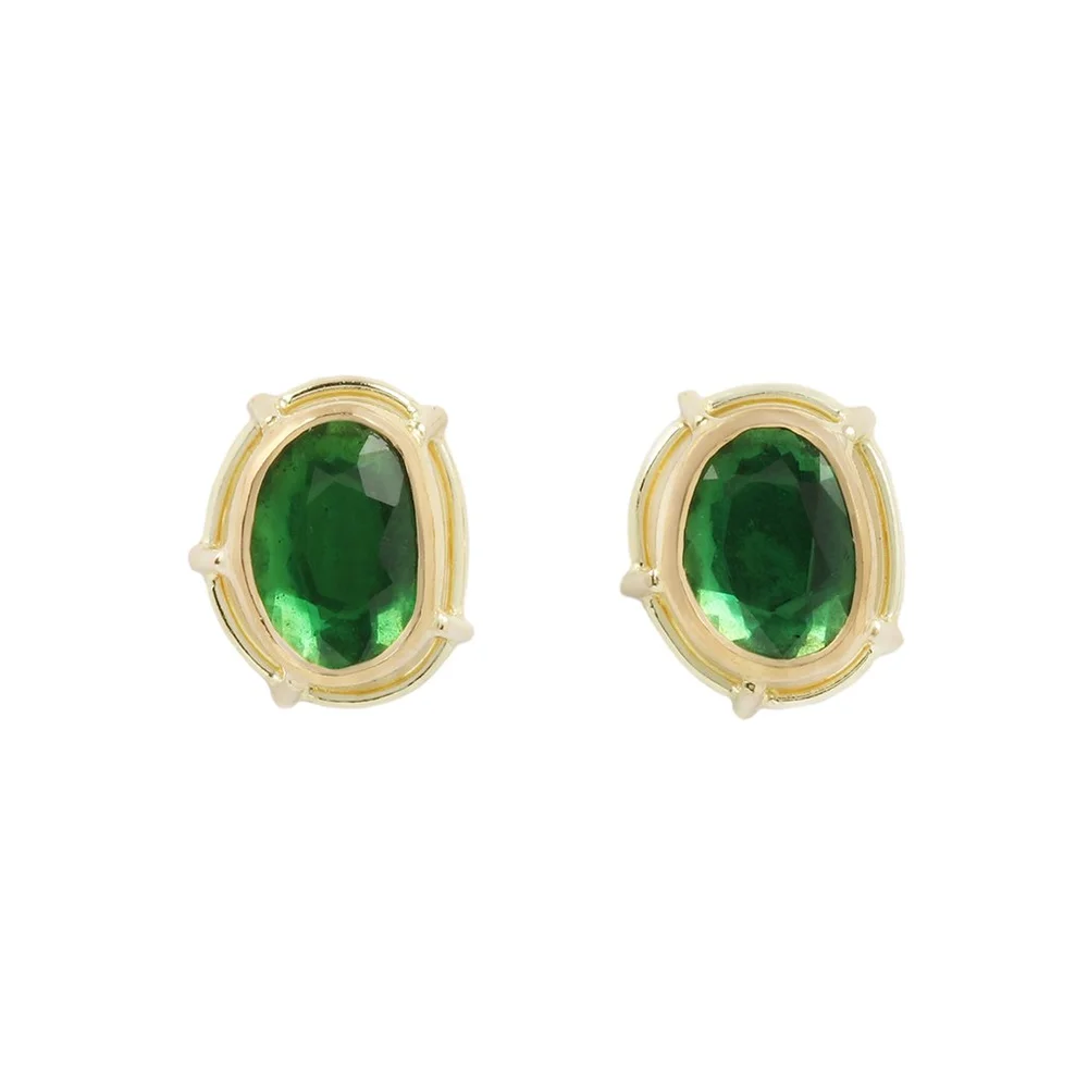 green tourmaline stud earrings — ZAVER MOR JEWELRY GALLERY