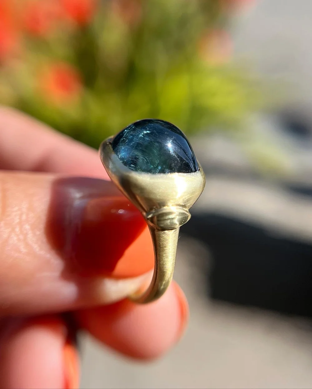 cushion indicolite tourmaline ring by monica marcella — ZAVER
