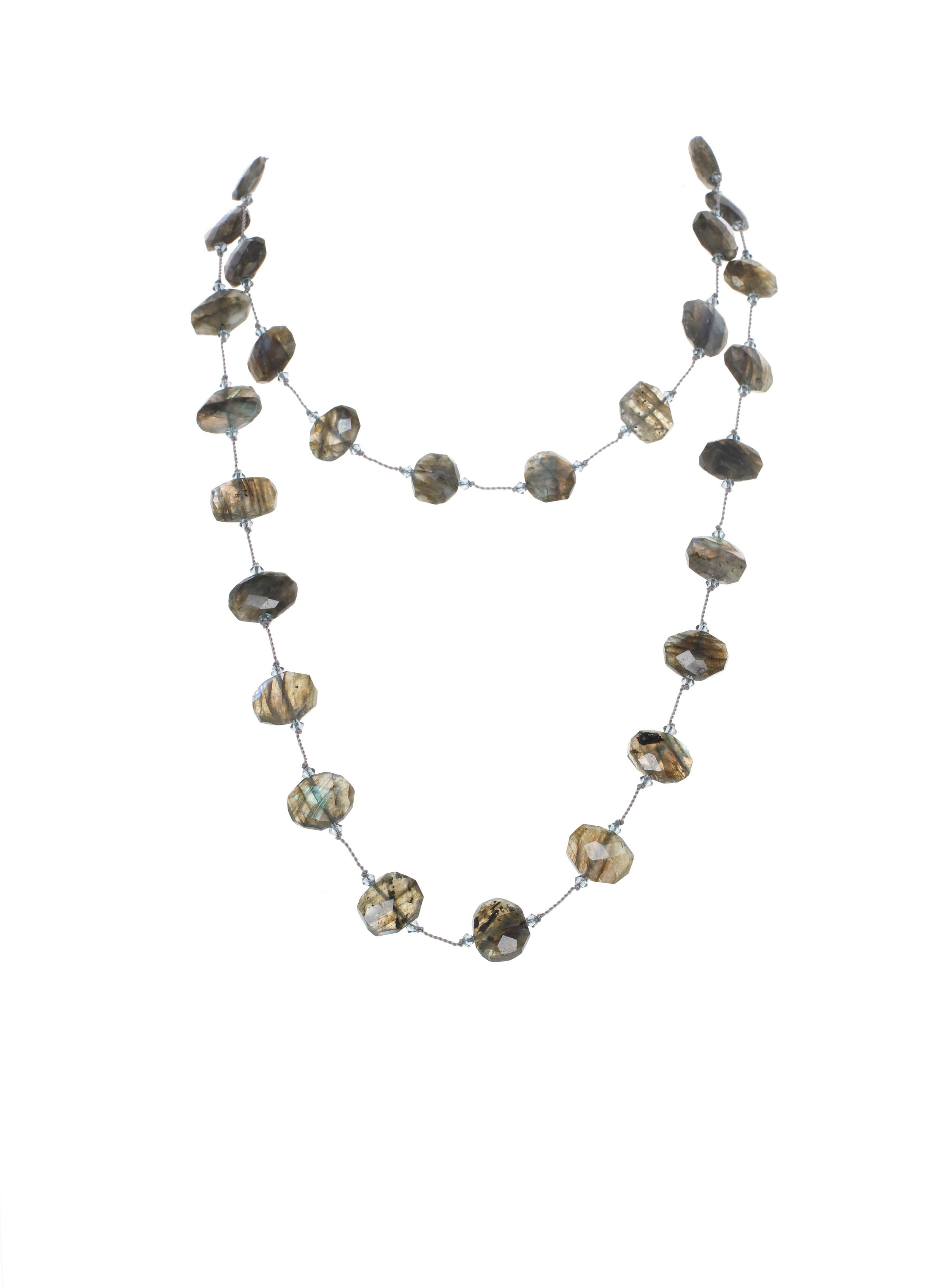 Faceted flat labradorite oval 