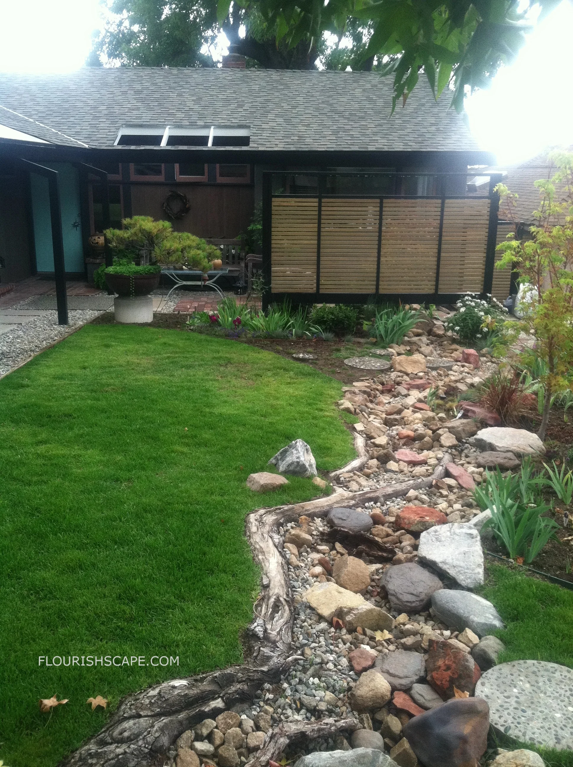  THE SWALE WAS CREATED FROM PROPERT ROCK AND DESERT ROCK FROM SEDONA ARIZONA 