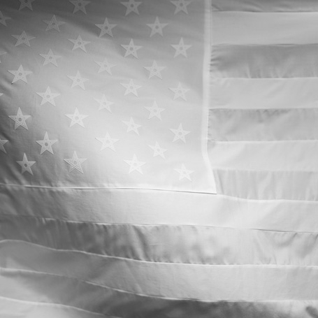Custom flag construction for the album cover of "Neighborhood Wonderful" from WhiteBoiz (Shafiq Husayn & Krondon) released via Stones Throw.