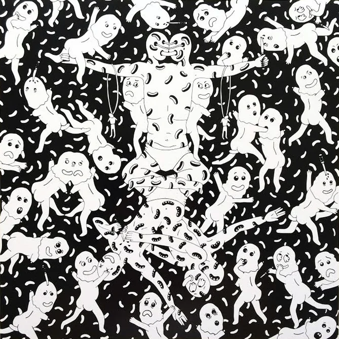 Illustration for Busdriver's mixtape "Thumbs"