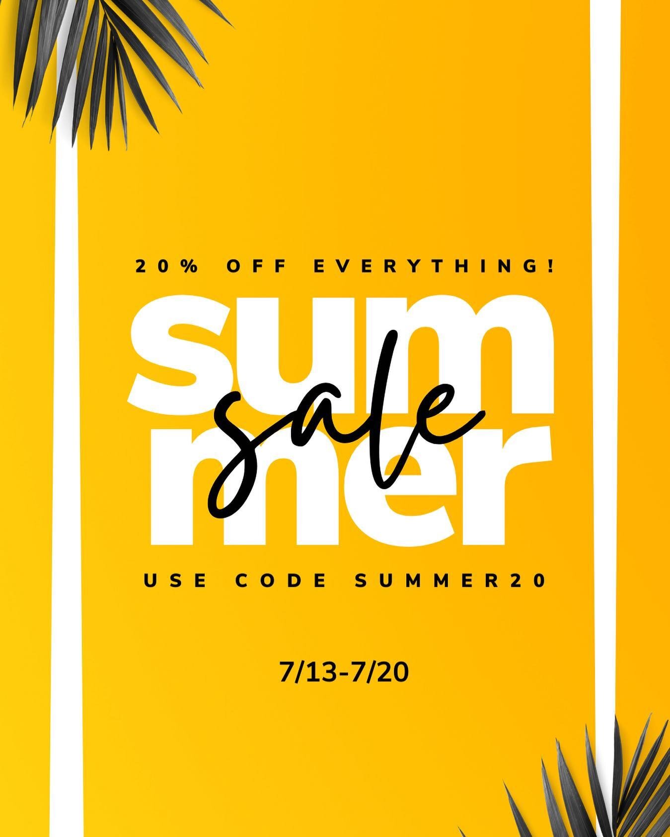 You don&rsquo;t want to miss our biggest sale of the year! 20% off everything in store or online! Use code SUMMER22 online. Happy Shopping! ☀️ 🪴 🧼