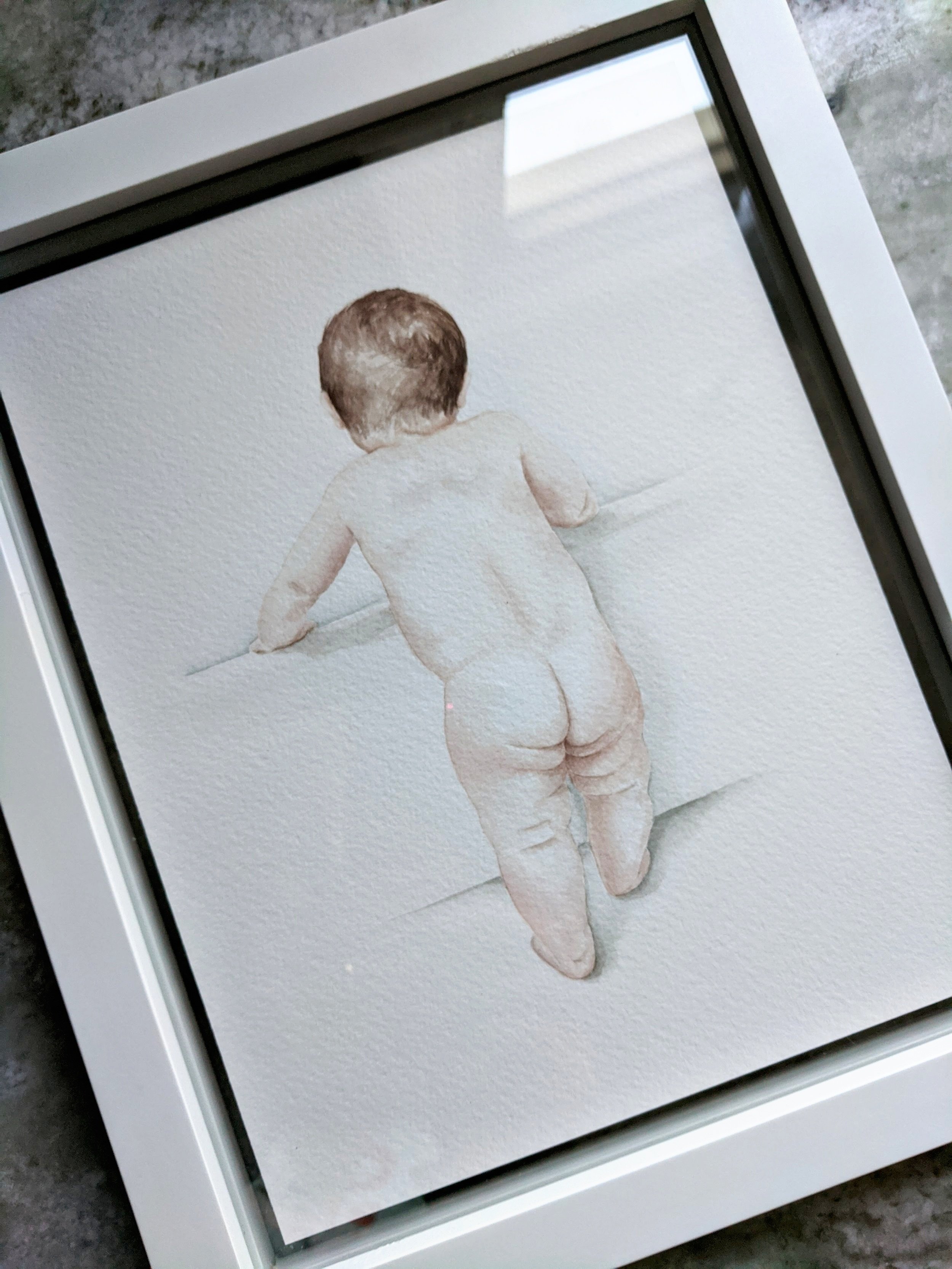 baby watercolor portrait