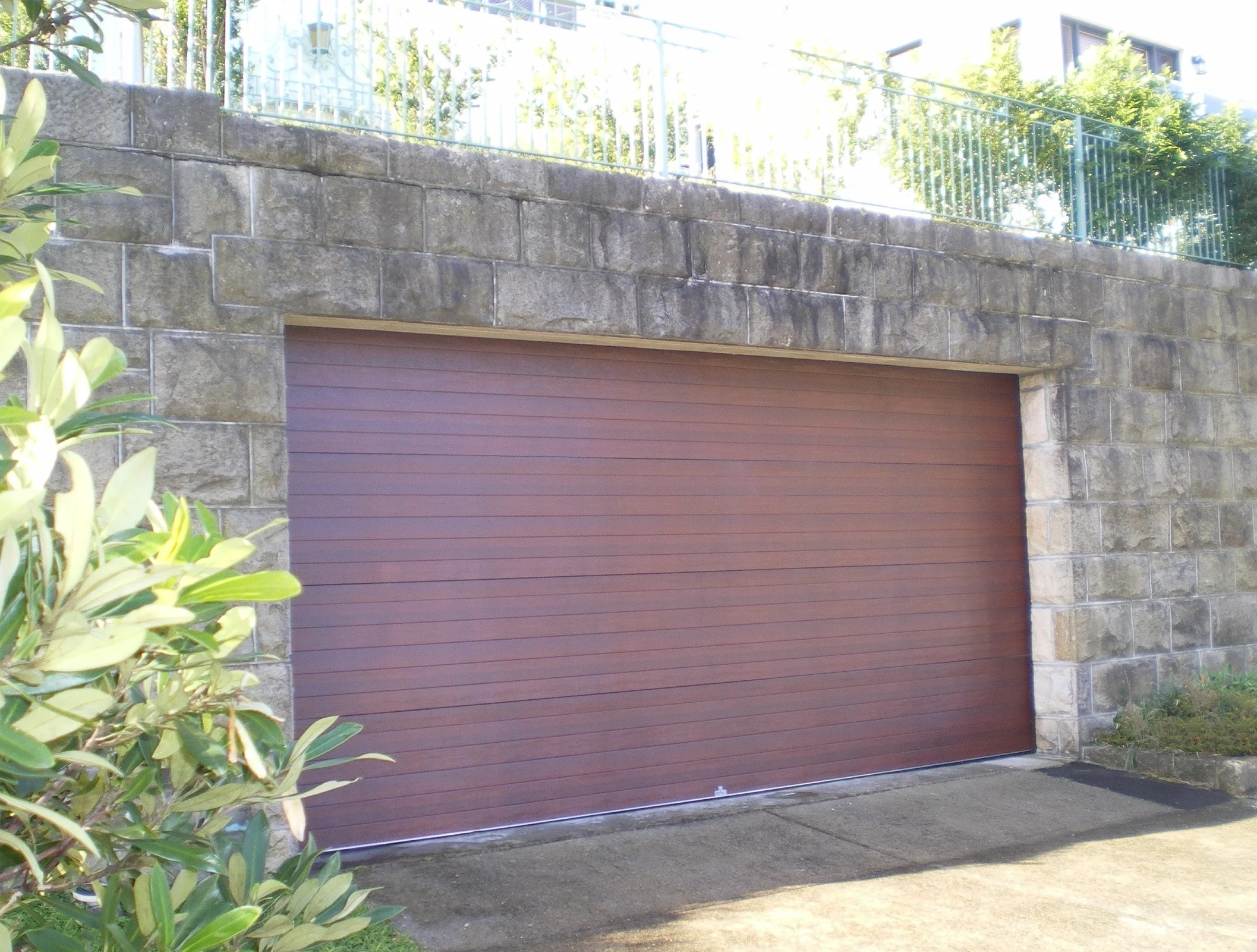 Mediterranean "Colourgrain" Caoba Sectional Door (one click on image to enlarge)