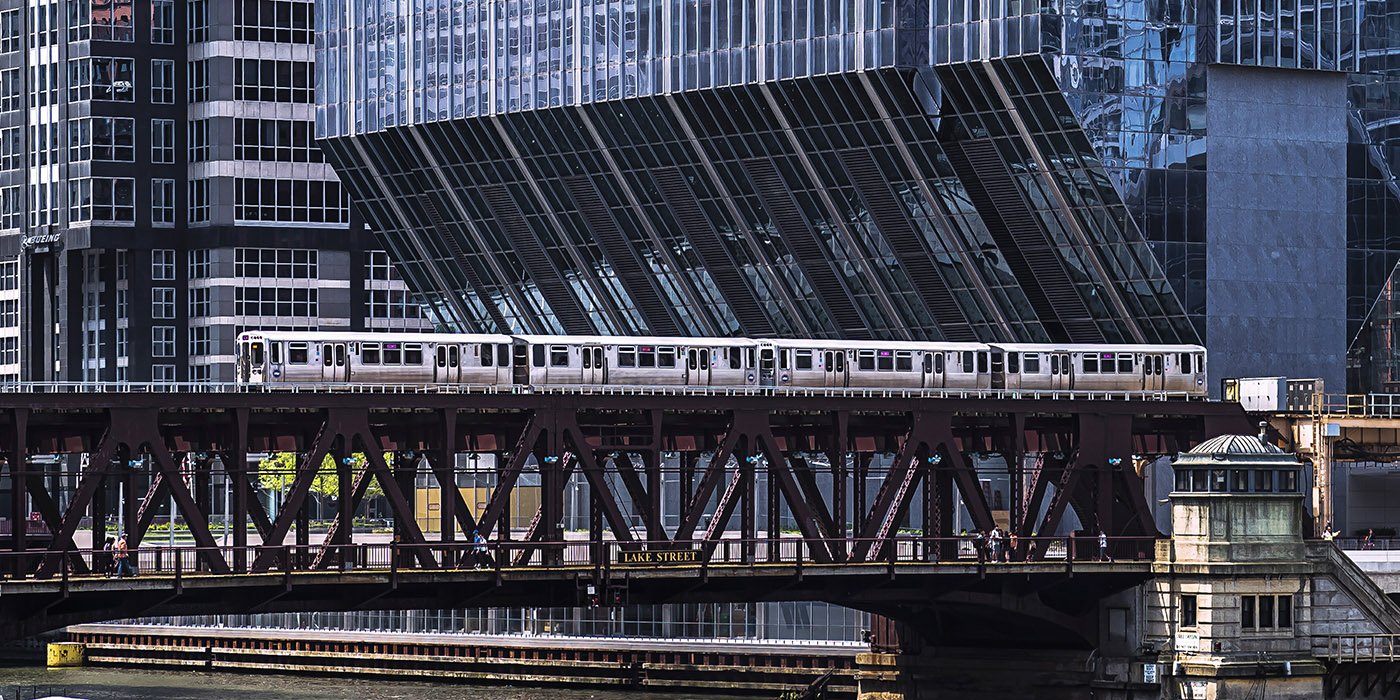 Metal Print Of Chicago River And Lake Street Bridge Cta Train — The Pigshark