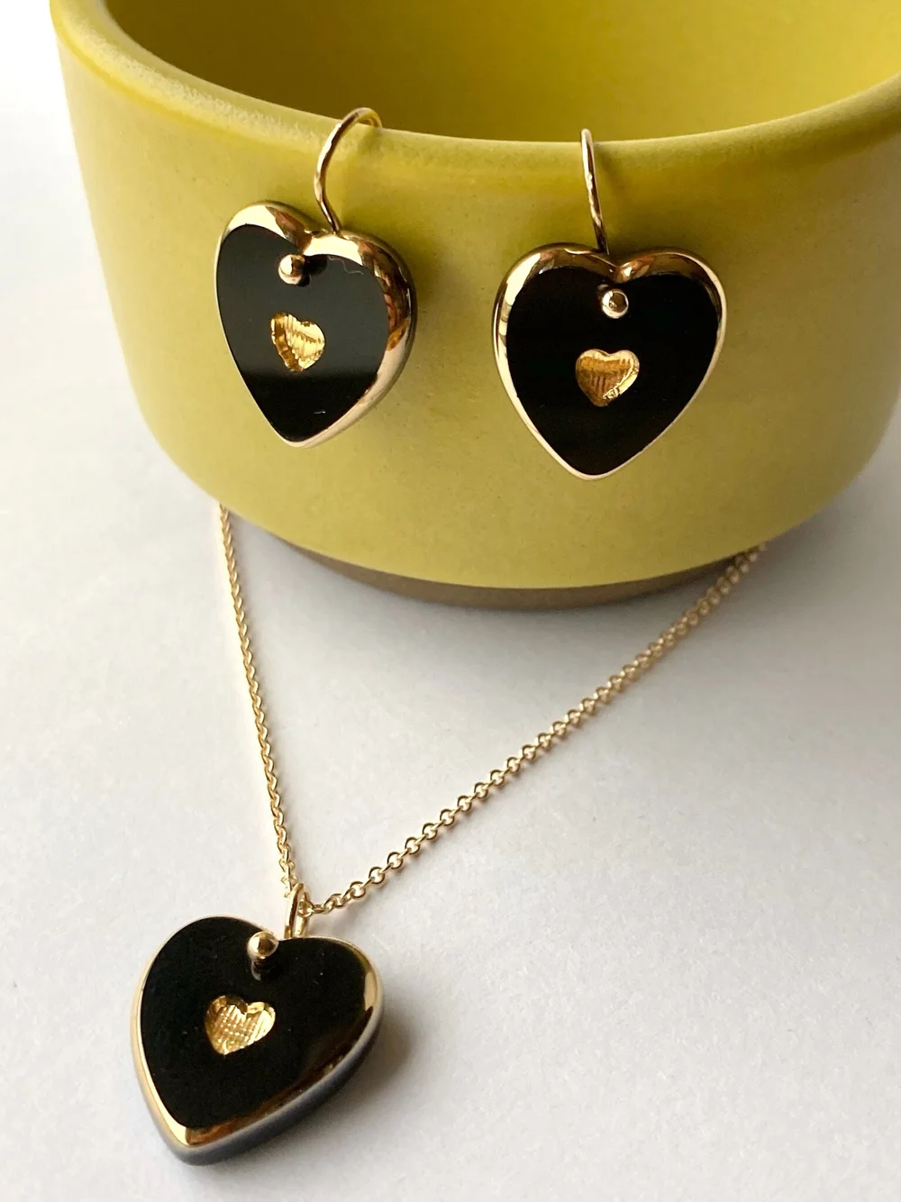 Heart of Gold Intaglio Charm Pendant Necklace — Jessica Davies - Main Image
