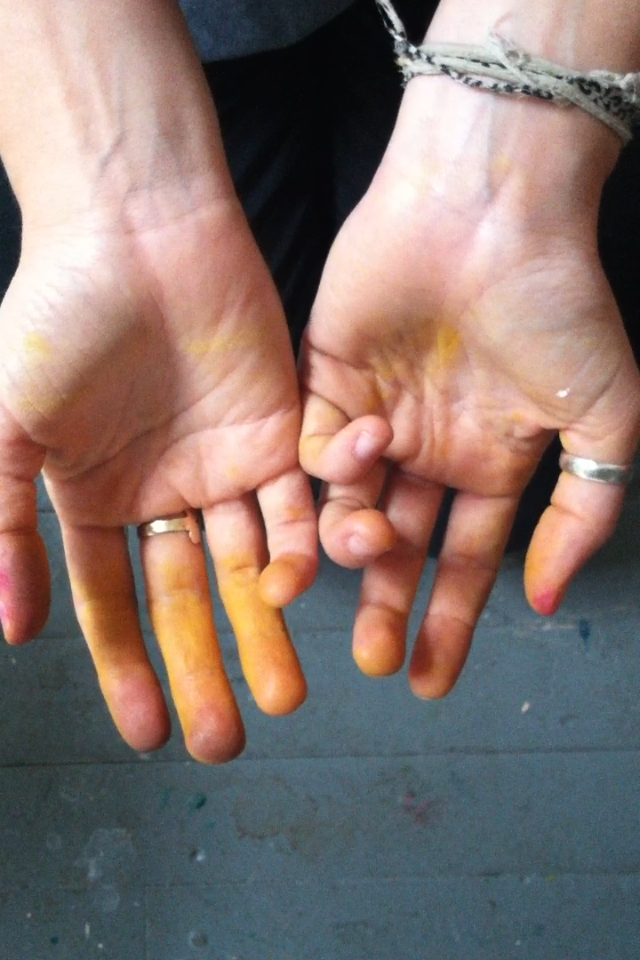 hands posing for another painting. 