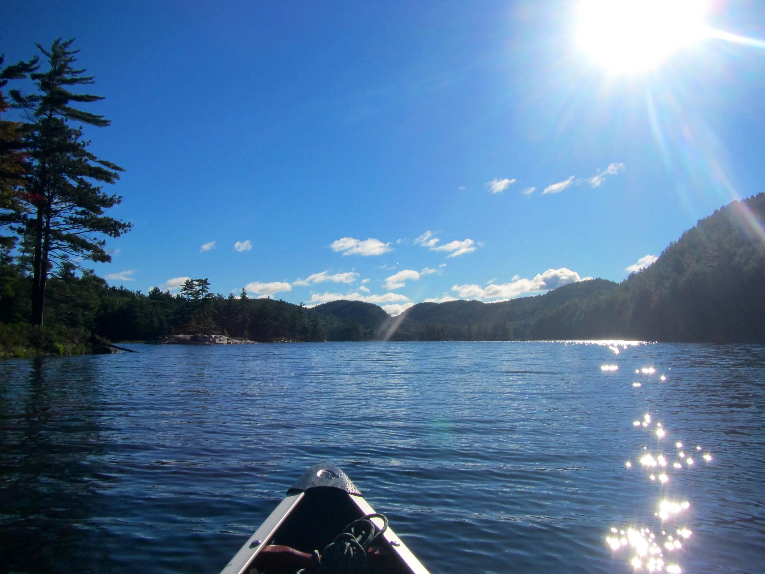 Launching into Grace Lake.