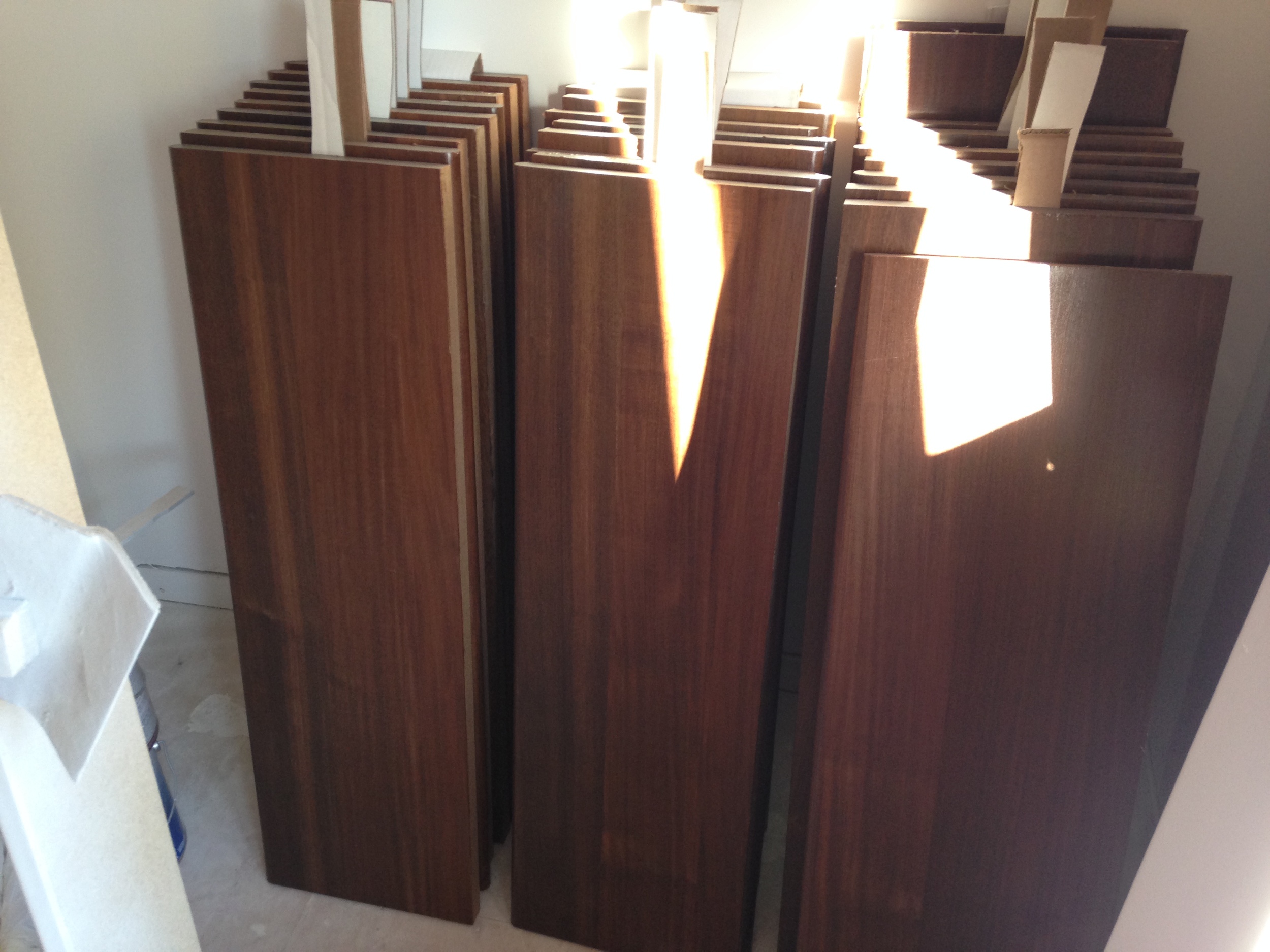  Stained Brazillian Walnut stair treads ready for install 