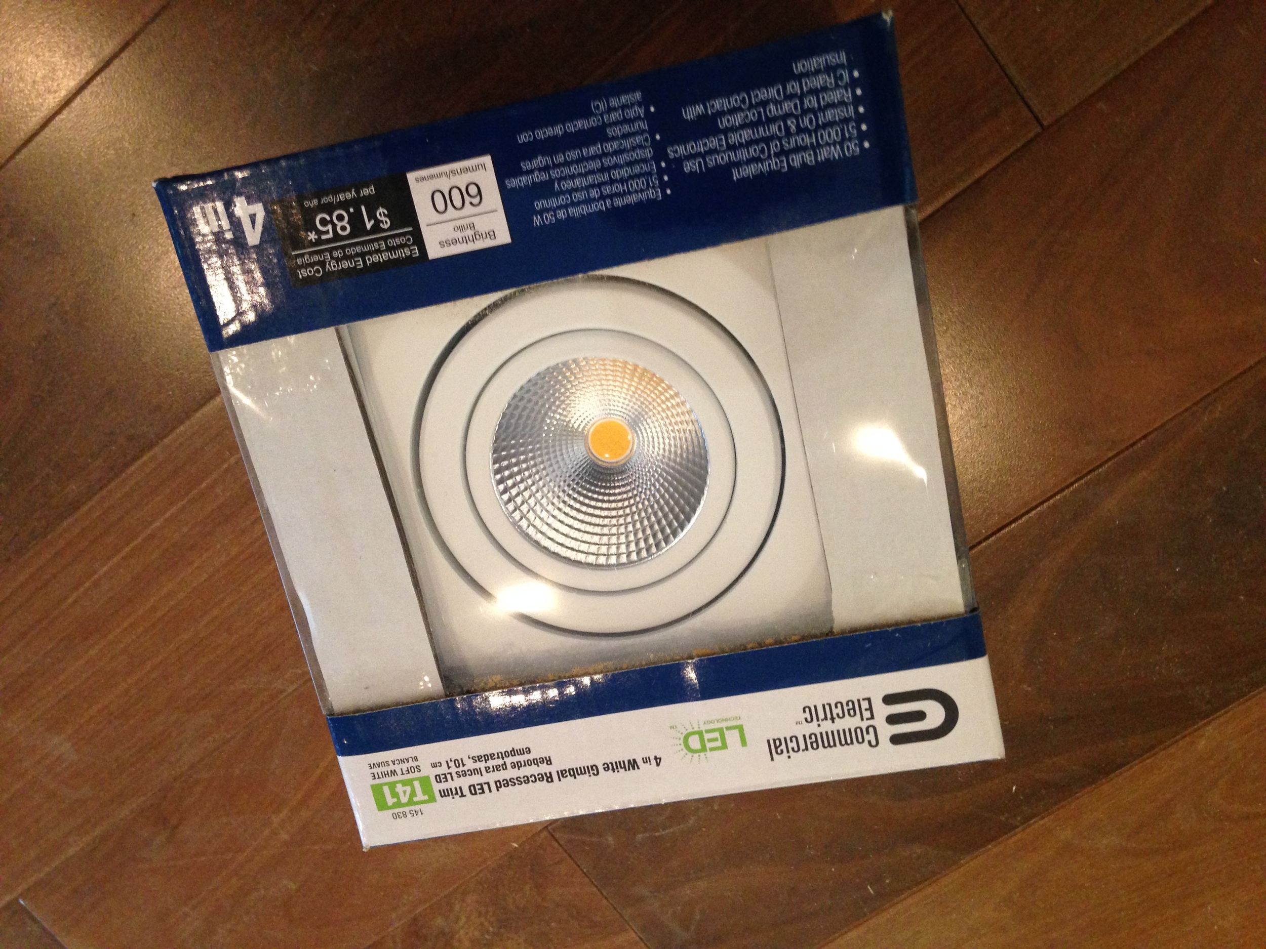 The recessed LED lights that we're using in our home.