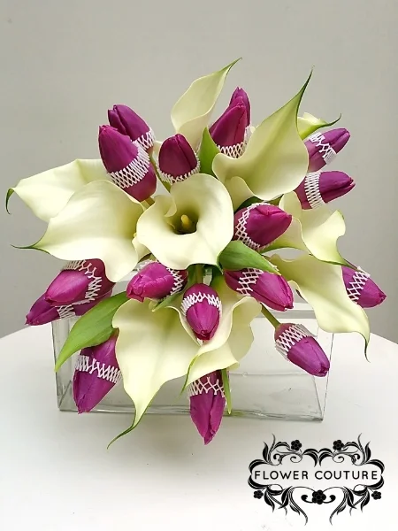 Flower Couture's version (white rings to keep tulips from blooming prematurely in our hot weather)