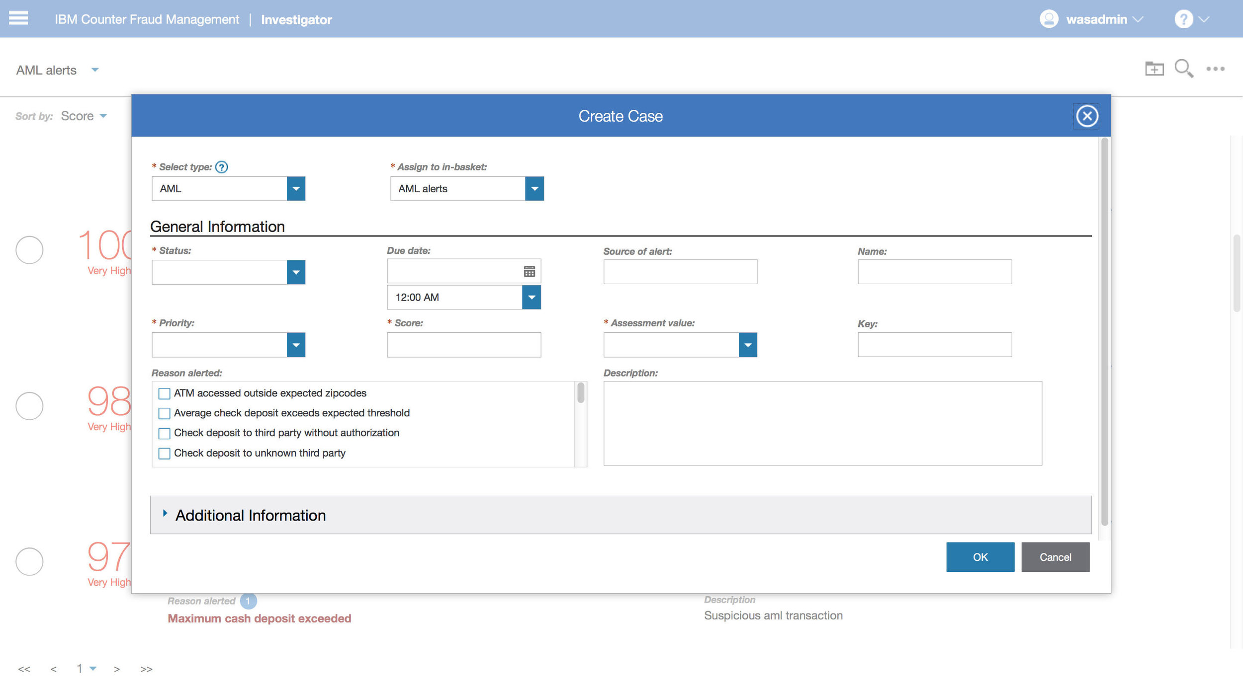 Create Case / Alert