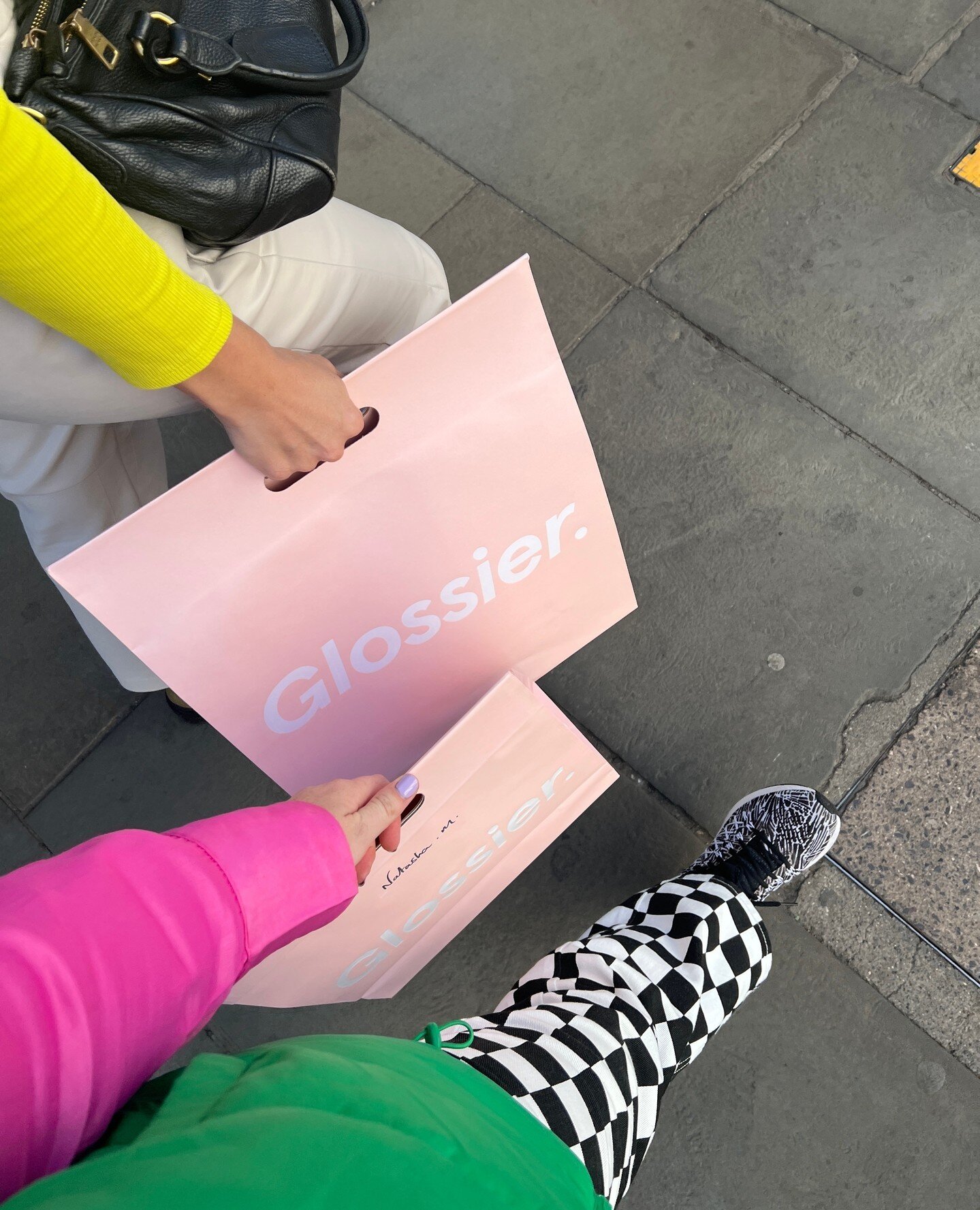 The grand girls treated themselves to some @glossier while they were in London.💄