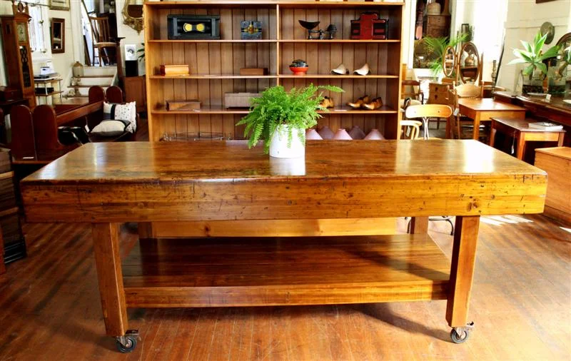 Vintage Hoop Pine Bench.jpg