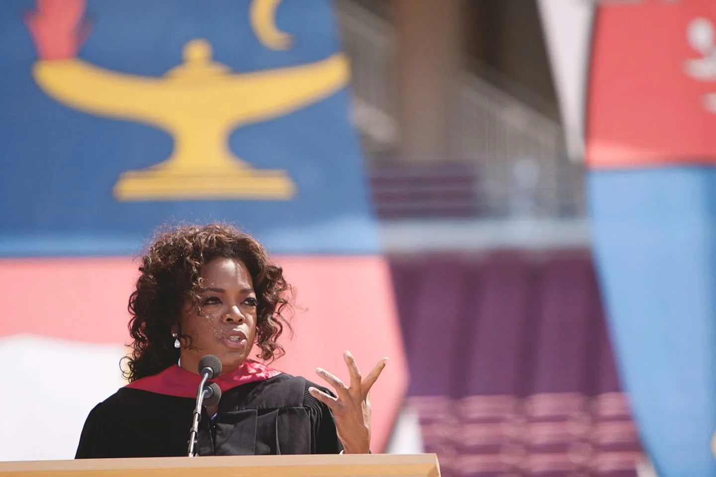  "I really wanted to give you cars,"&nbsp;Oprah Winfrey told graduates during her commencement speech at Stanford University.&nbsp;Instead, each graduate found two books under their seat to inspire them as they enter the workforce. 