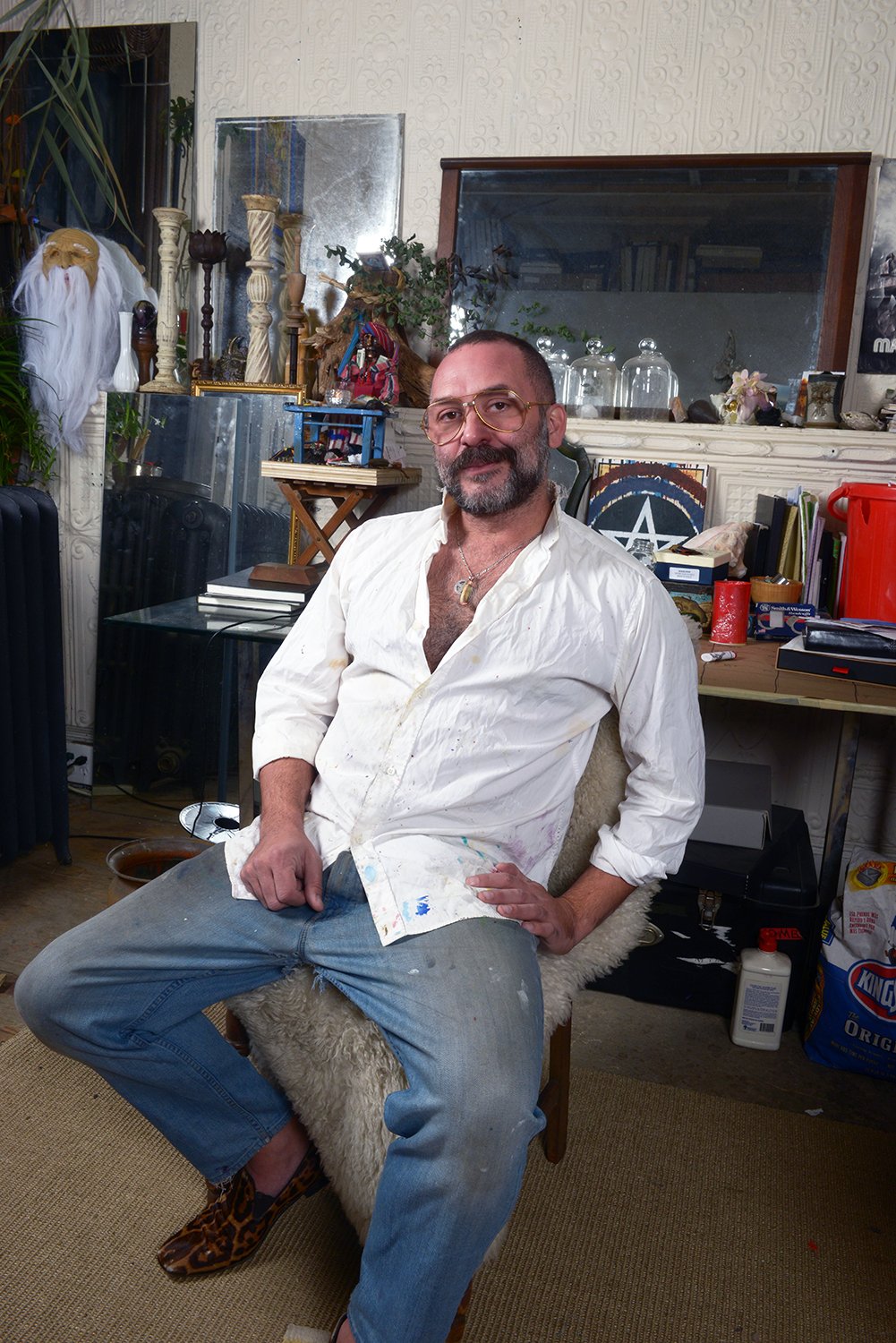 Everest Hall in his Bushwick studio