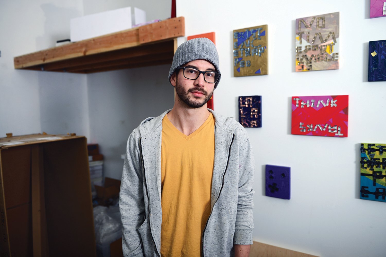 Sam Jablon in his Bushwick studio