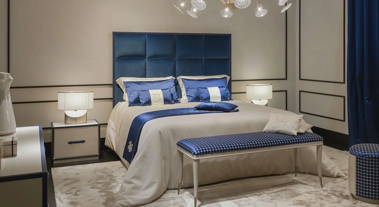 hh arthur bed with voyage bedside tables, trocadero bench-crop-u141604.jpg