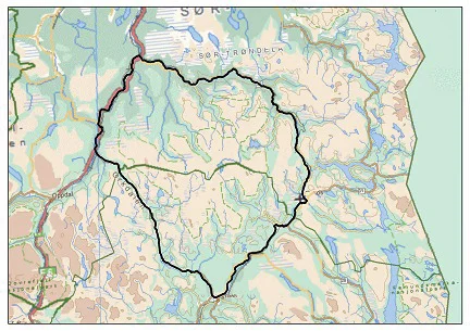 Forslag til avgrensing av planområdet/utredningsområdet, jfr. planprogram. Kartarbeid: Norsk Villreinsenter (NVS)