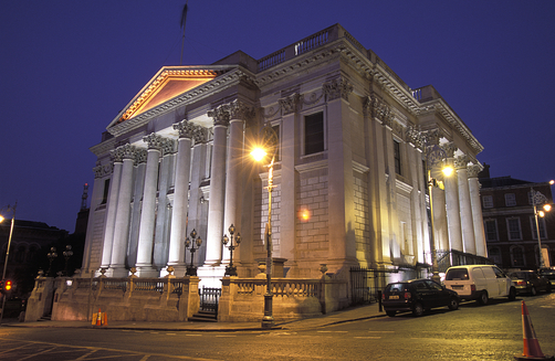  Dublin city hall at night in Ireland.  