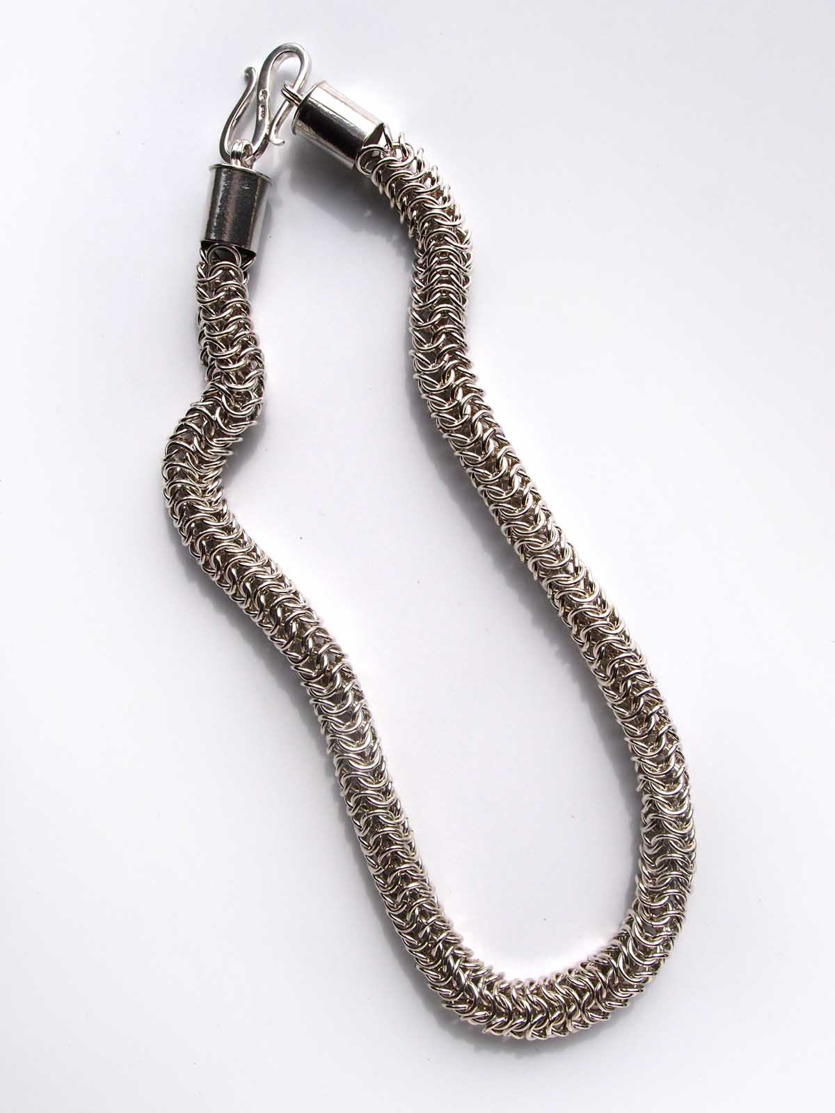 Silver chainmail necklace