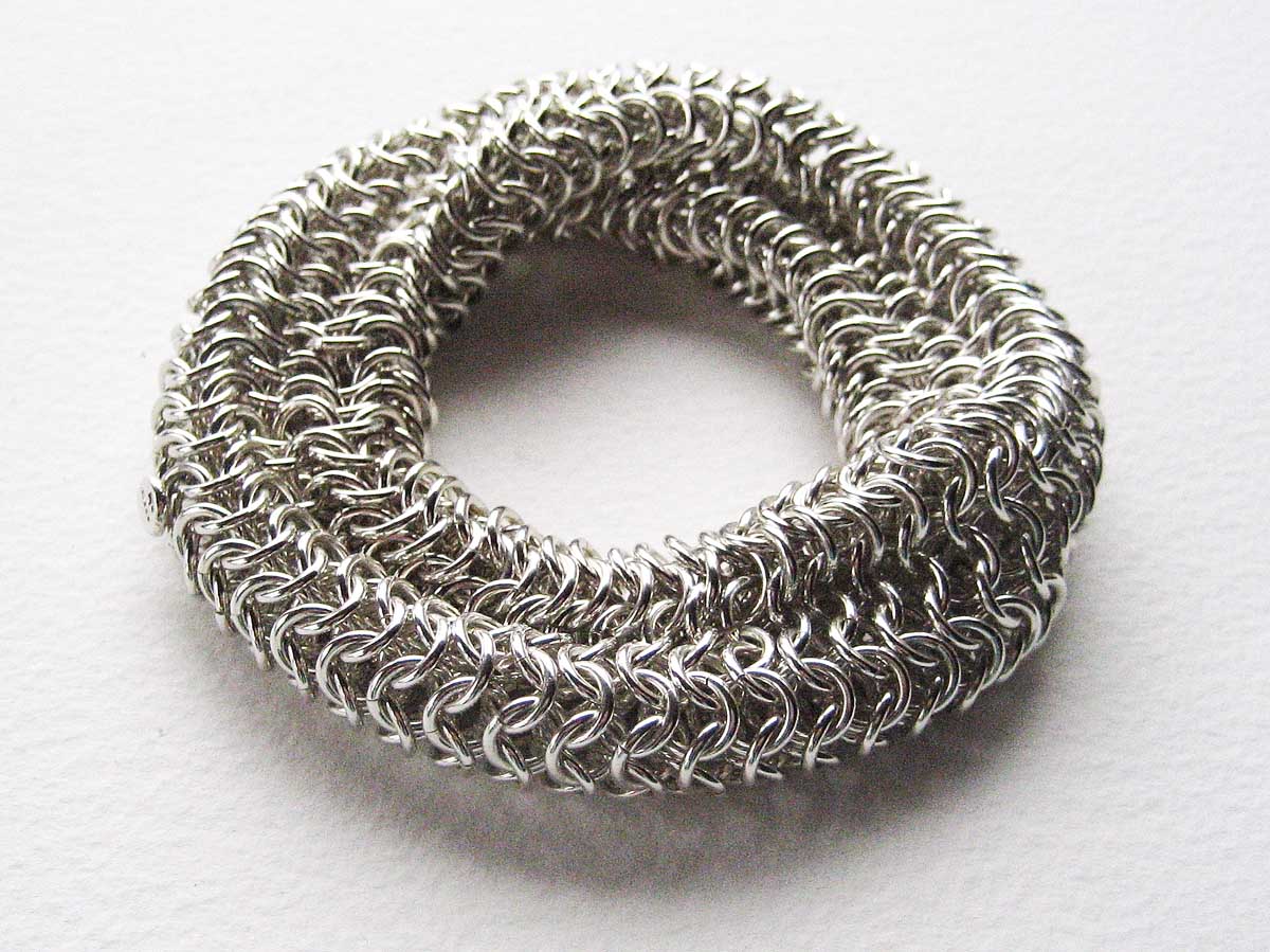 Silver chain mail bracelet