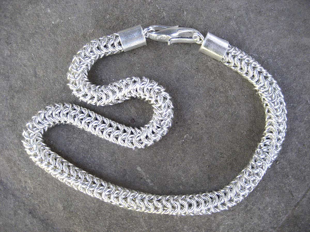 Silver chainmail necklace