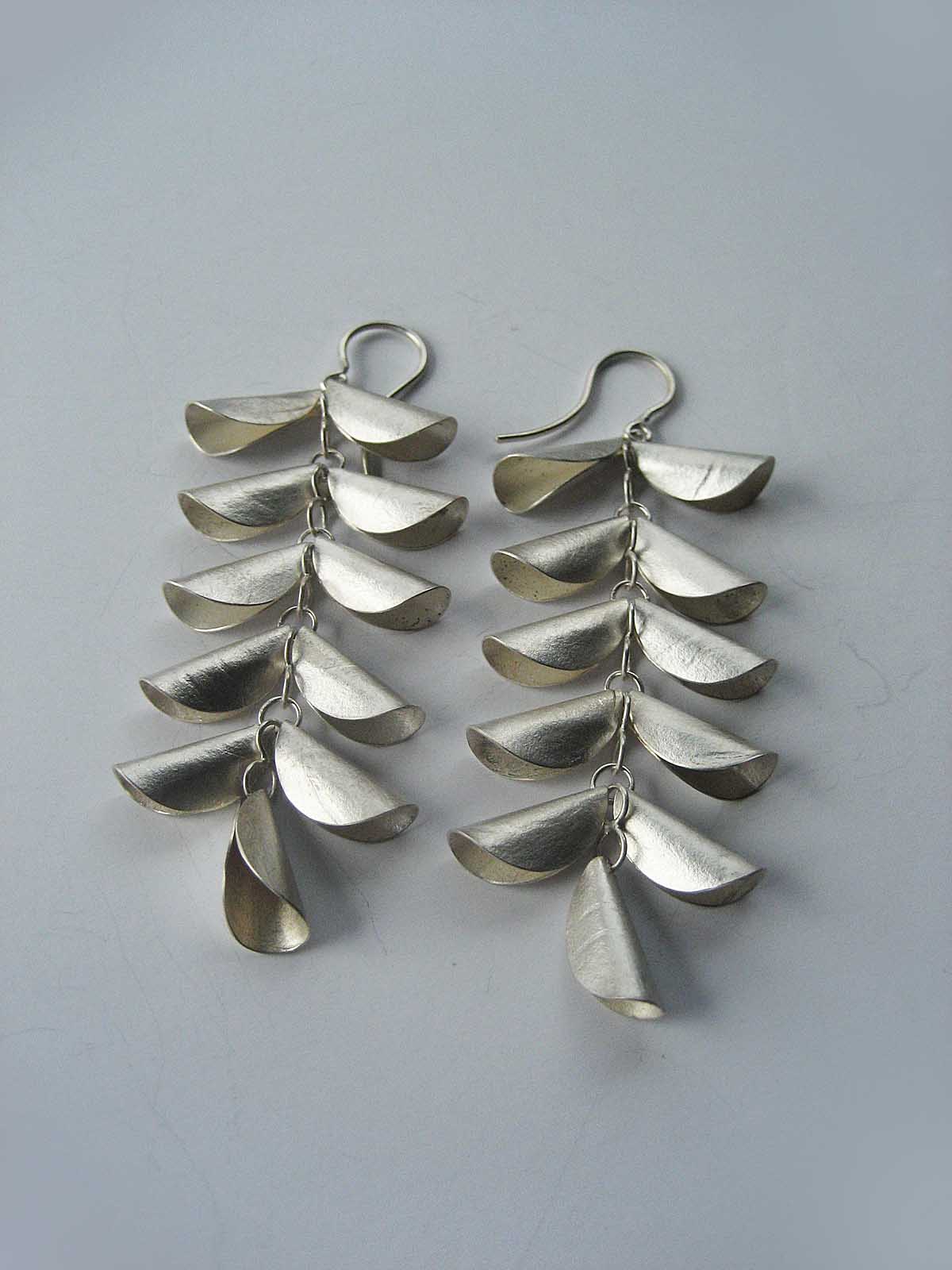Silver cascade earrings