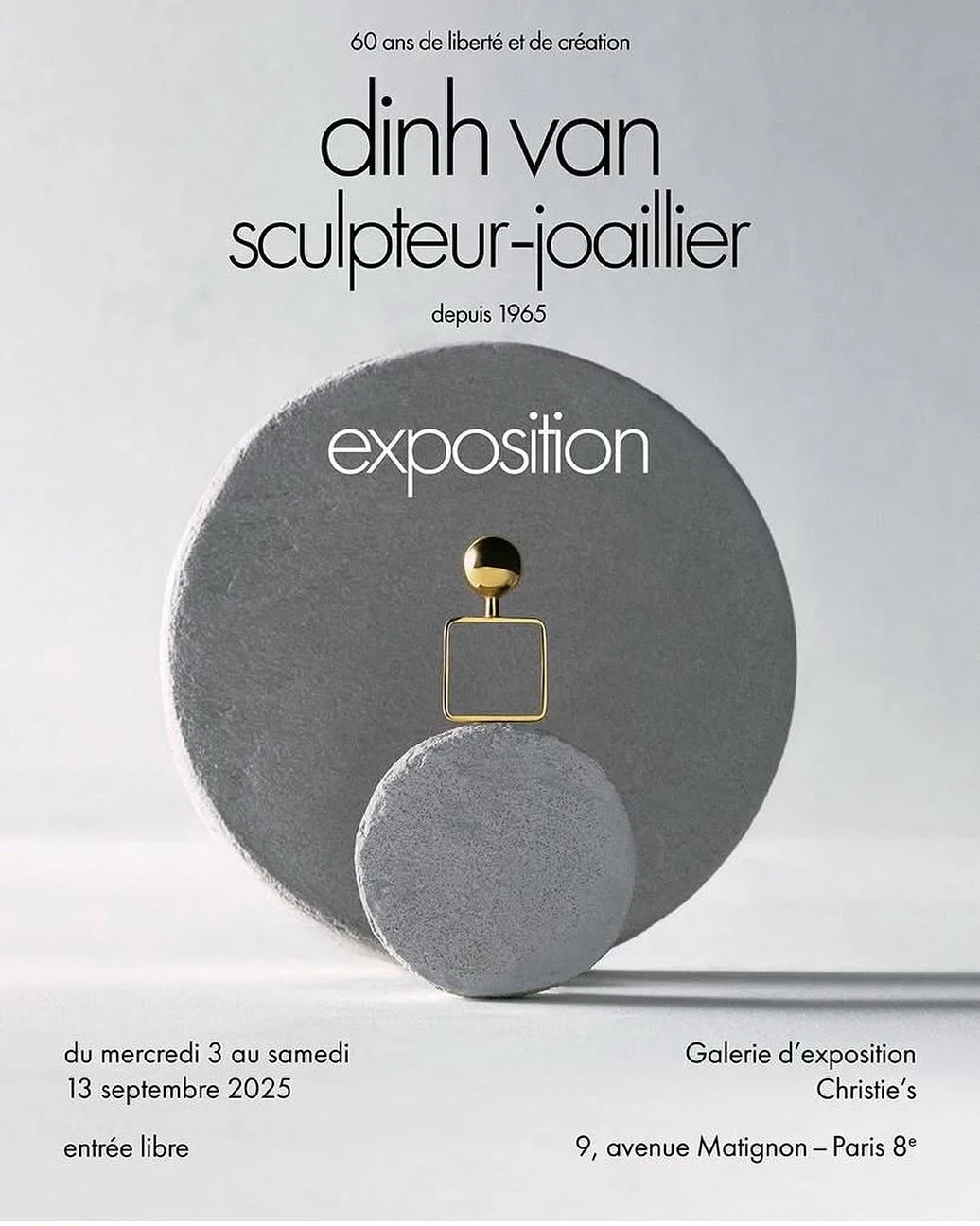 🎉 Opening today 🎉

To mark the house&rsquo;s 60th anniversary, jeweler dinh van is paying tribute to its founder. The creator&rsquo;s work will becelebrated through an exhibition that will showcase the avant-garde and anti traditionalist vision of 