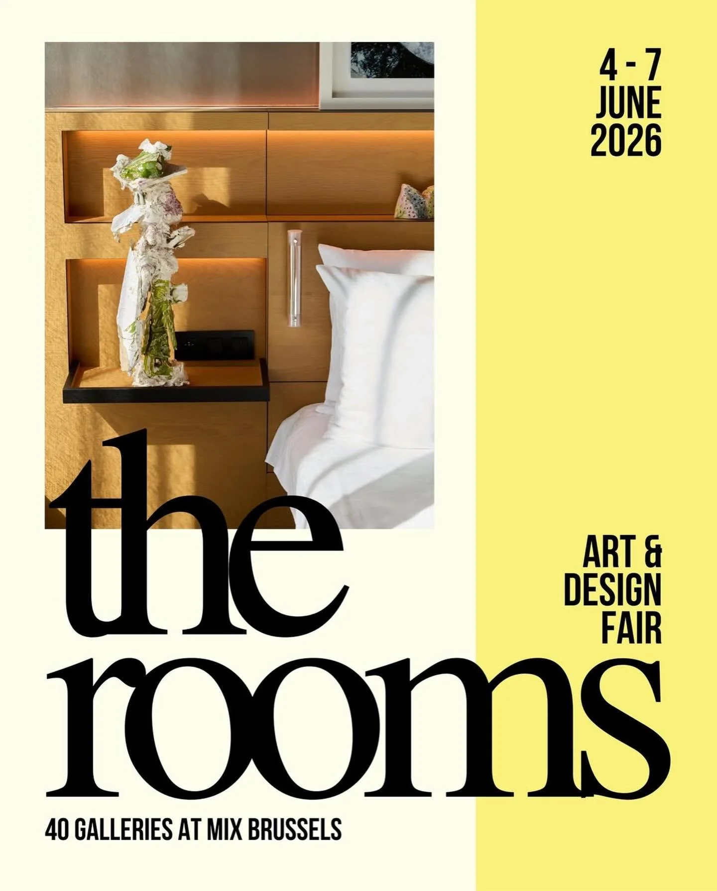 Beyond the gallery walls. ✨

THE ROOM is back at Mix Brussels from June 4th to 7th, 2026.

Imagine 40 galleries taking over the hotel's iconic spaces, turning every room into a private discovery. It&rsquo;s not just a fair; it&rsquo;s an immersive jo