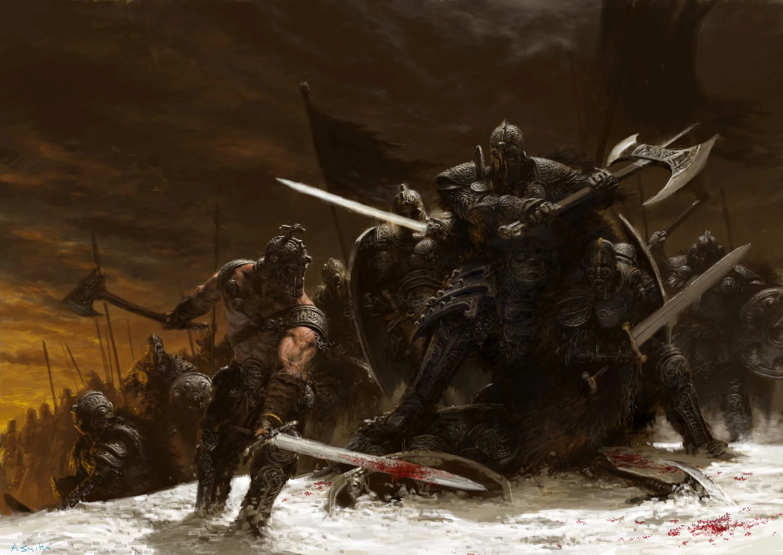 Fight in the Snow by Adrian Smith