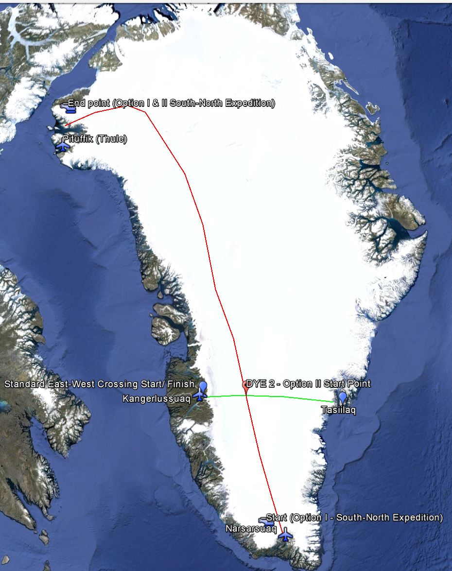 Greenland 2016 Route Map