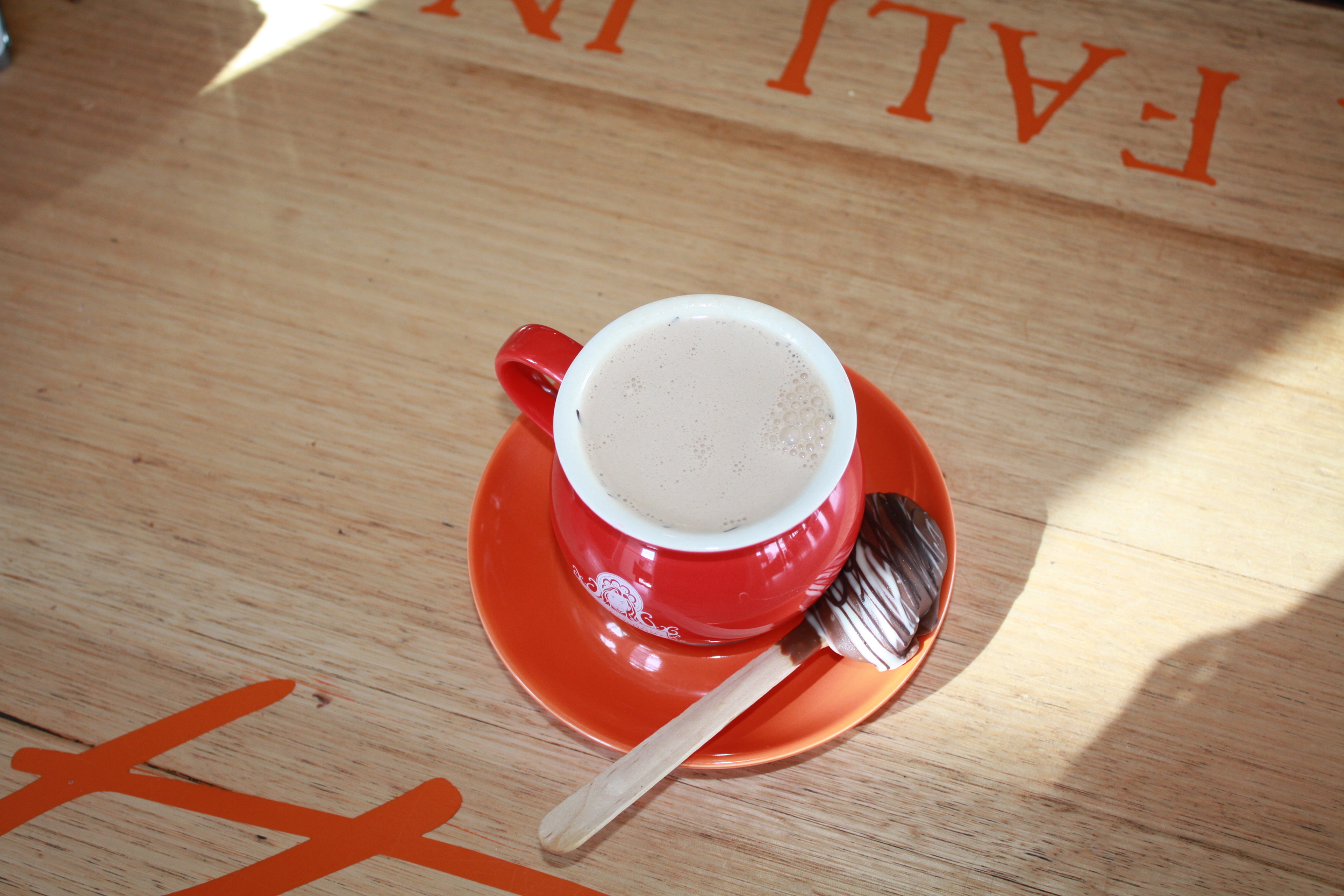 Milk Hot Chocolate at San Churro with a Peanut Butter Melt - yum!