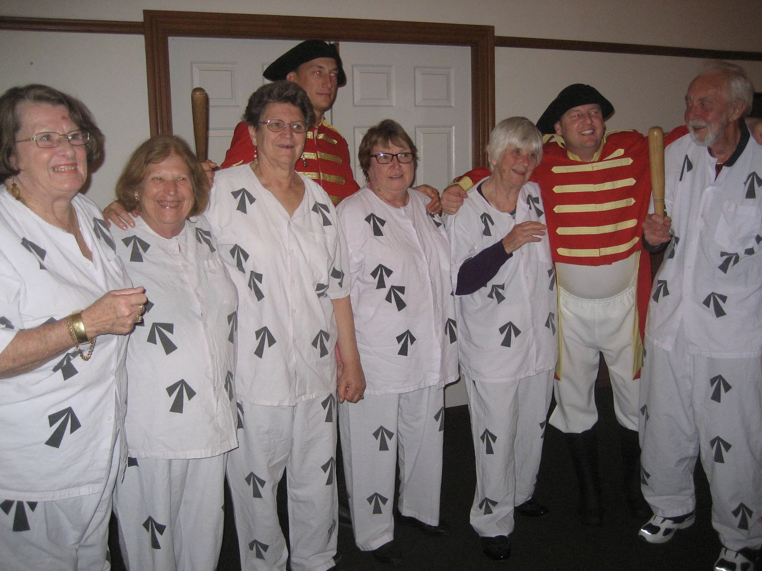 Local U3A members dressed as convicts at the historic penal settlement on a recent learning trip to Norfolk Island.