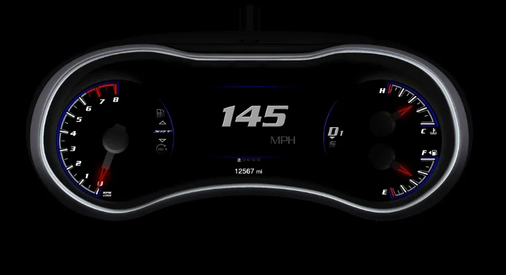 Jeep Grand Cherokee SRT8 digital gauge design