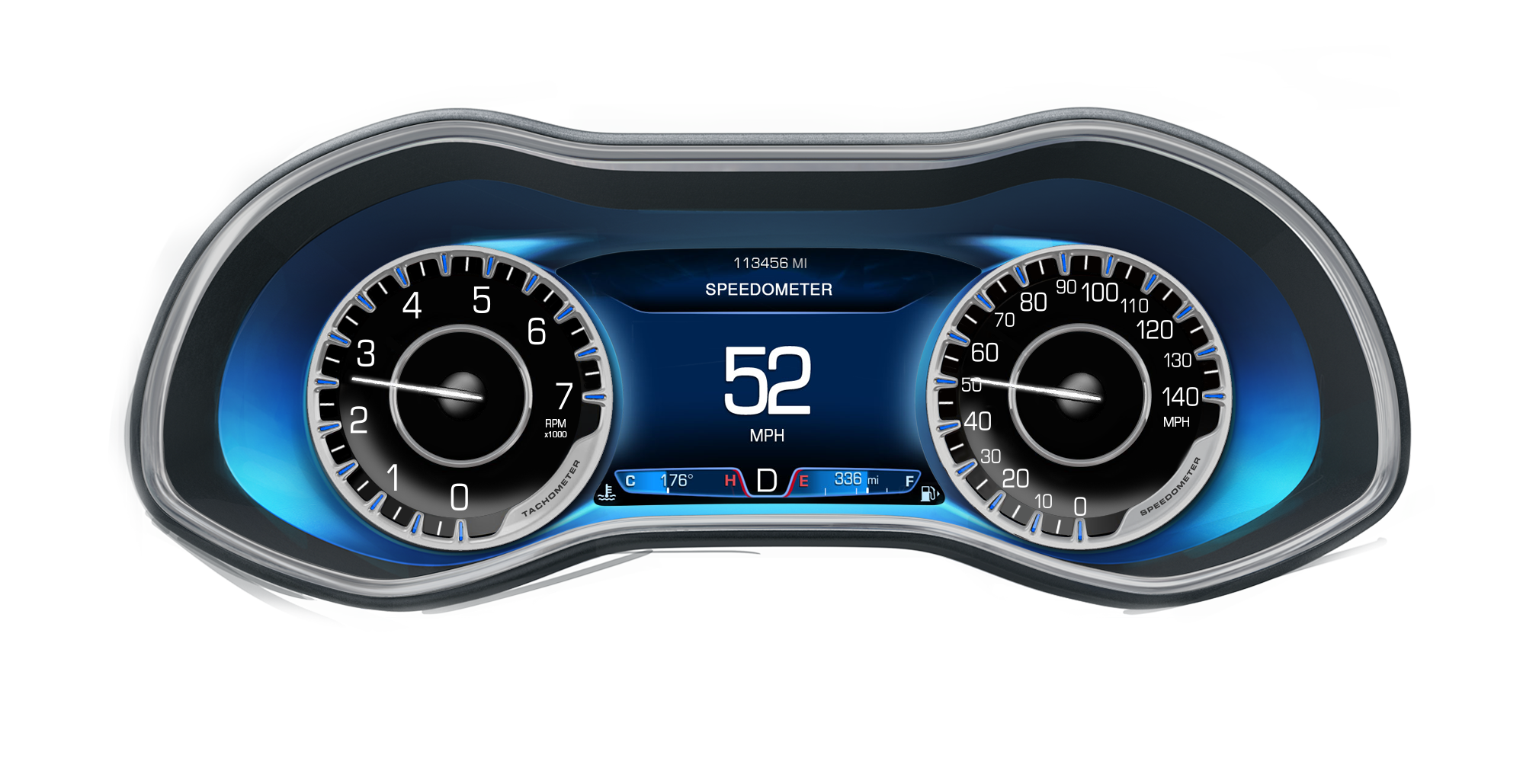 2014 Chrysler 200 gauge design
