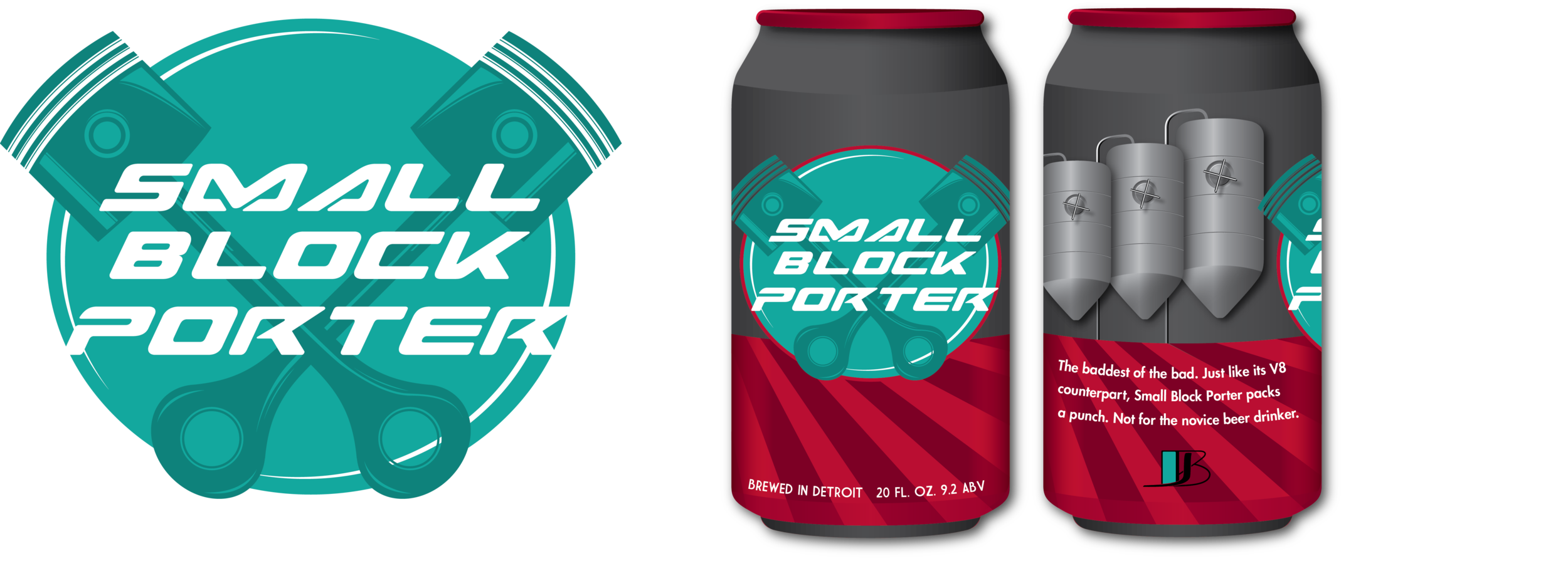 A motor-oil soaked rag in one hand and a Small Block Porter in the other. Just like its V8 namesake, Small Block Porter packs a punch with an alcohol content of 9.2%. - In progress
