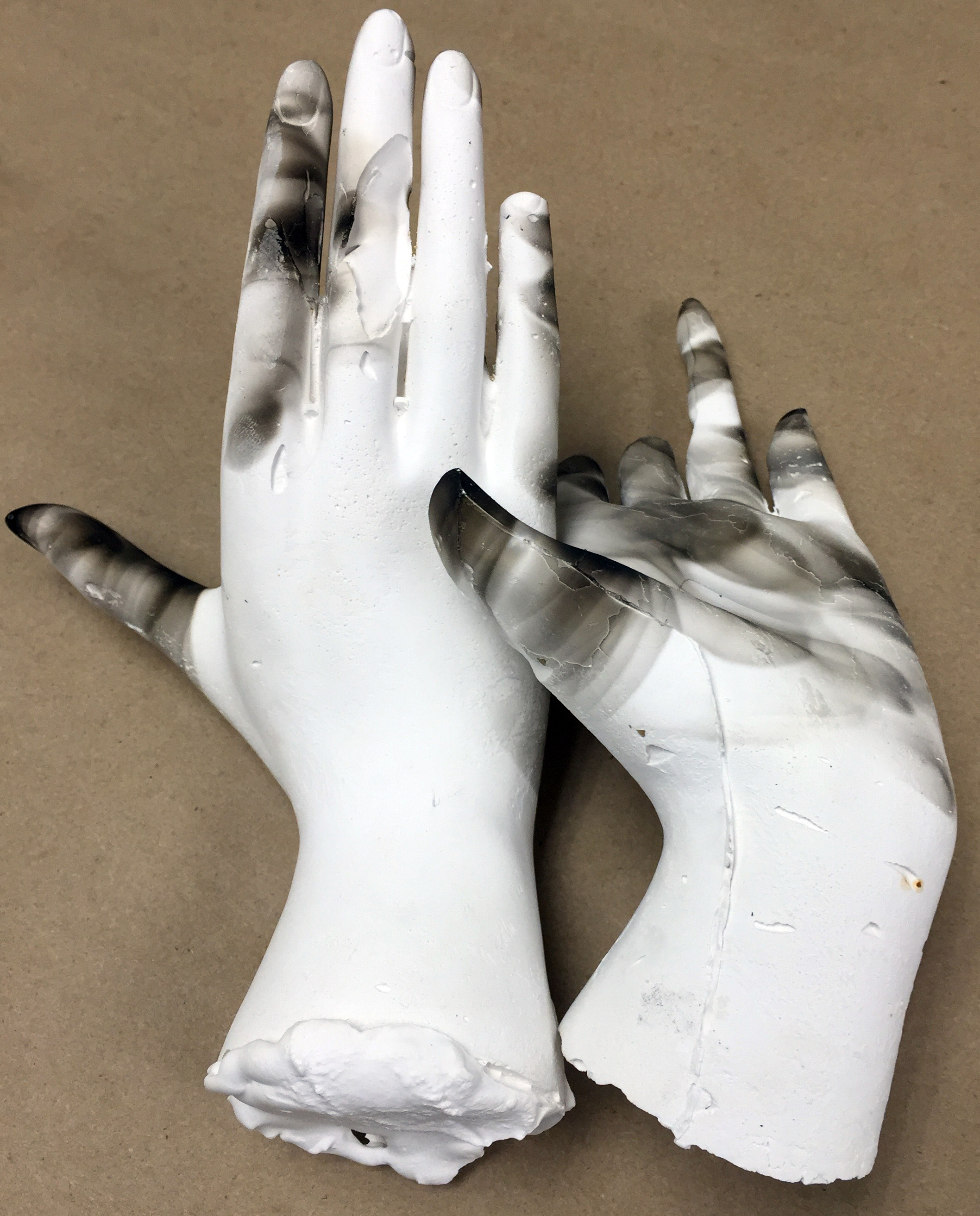  Plaster hands with smoke 